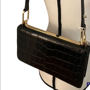 NWT & Other Stories Black Snakeskin Purse